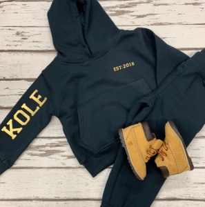 Personalised Black / Gold Tracksuit with Name & Est Date